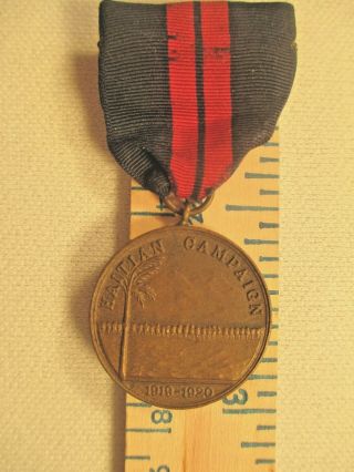 Rare Usmc 1919 - 20 Haitian Campaign Medal,  Plain Number 590,  Nr