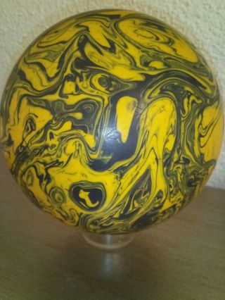 Antique Vintage 100 Old German Bakelite Catalin Ball Yellow Blake Veined Rar 2
