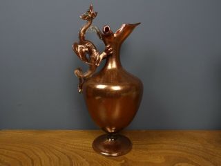 Large Salviati? Murano Antique Copper Aventurine Glass Dragon Ewer/jug