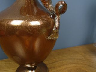 Large Salviati? Murano antique copper aventurine glass dragon ewer/jug 4