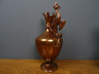 Large Salviati? Murano antique copper aventurine glass dragon ewer/jug 5