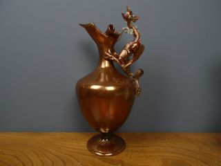 Large Salviati? Murano antique copper aventurine glass dragon ewer/jug 6