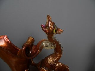 Large Salviati? Murano antique copper aventurine glass dragon ewer/jug 7