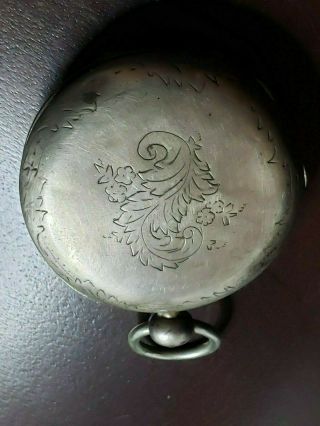 RARE Vintage Antique 1800 ' s Silver Pocket Watch 2