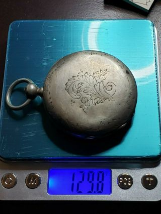 RARE Vintage Antique 1800 ' s Silver Pocket Watch 3