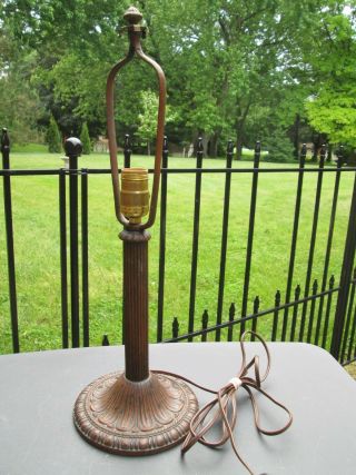 Antique Salem Bros Cast Iron Lamp 9 For Stained / Slag Glass Shade W Finial