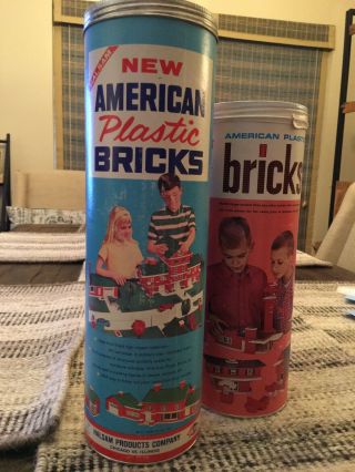 2 Vintage 60’s Halsam American Plastic Bricks Unplayed With