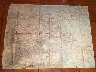 Old Rare Germany Military Paper Map Ww2 1937 Year.