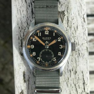 Buren Grand Prix Dirty Dozen - Www Military Issued Ww2 Mod Wrist Watch.