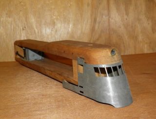 Rare Vintage 17 " Wood Art Deco Streamline Train Locomotive With Engine