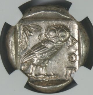 Ancient Attica Athens 440 - 404 Bc Athena Owl Tetradrachm Silver Coin Ngc Au