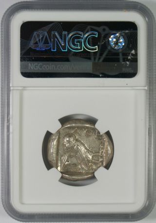 Ancient Attica Athens 440 - 404 BC Athena Owl Tetradrachm Silver Coin NGC AU 4