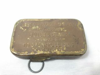 Ww1 Wwi Us U.  S.  First Aid Tin,  Army,  Military,  Can,  Canister,  Seal