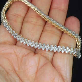 6.  1Ct 100 Natural Diamond 10K Gold Vintage Cluster Bracelet EFFECT 15Ct BWG14 - 6 5