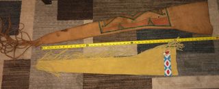 2 Leather Gun Cases Indian Artwork