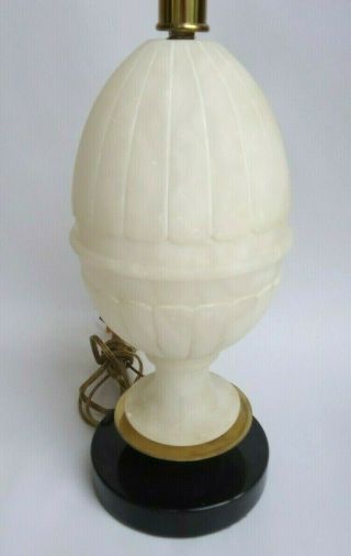 Antique Art Deco Carved Italian Alabaster Urn Table Lamp with 3 - Way Light 23 