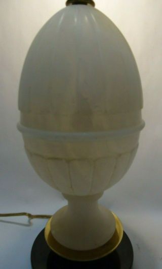 Antique Art Deco Carved Italian Alabaster Urn Table Lamp with 3 - Way Light 23 