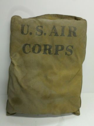 Vintage Wwii " U.  S.  Air Corps " Leather Seat Cushion - Dated March 1,  1943