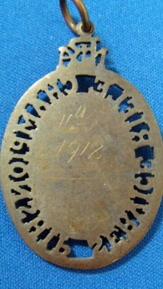 British NRA Service Rifle Championship Medal dated 1912 National Match 2