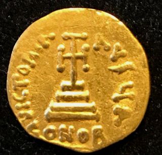 ANCIENT BYZANTINE GOLD COIN CONSTANS II 641 - 678 A.  D.  GOLD COIN SCARCE 2