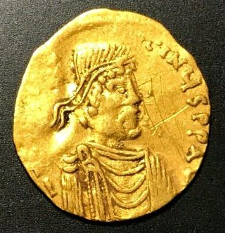 ANCIENT BYZANTINE GOLD COIN TREMISSIS CONSTANS II.  641 - 668 AD CHOICE 2