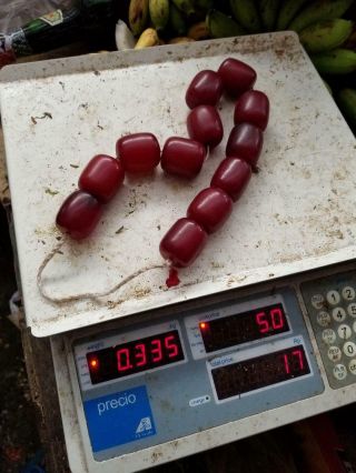 335 g Bakelite cherry necklace (Faturan,  Baltic Amber) imitation antique vintage 12