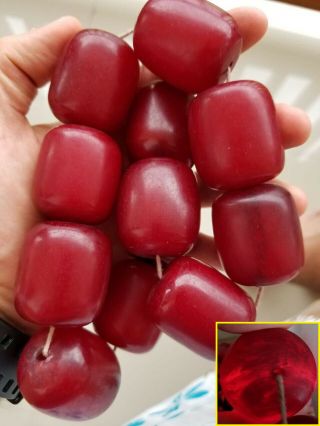 335 G Bakelite Cherry Necklace (faturan,  Baltic Amber) Imitation Antique Vintage