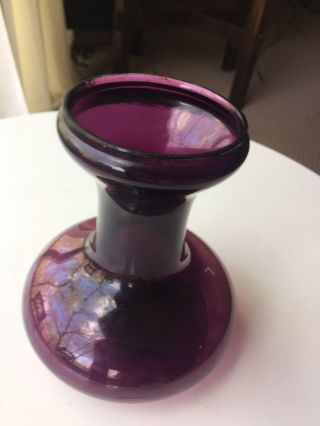 Antique B.  K.  Bliss Springfield Mass.  Florist Purple Art Glass Vase 19th Century