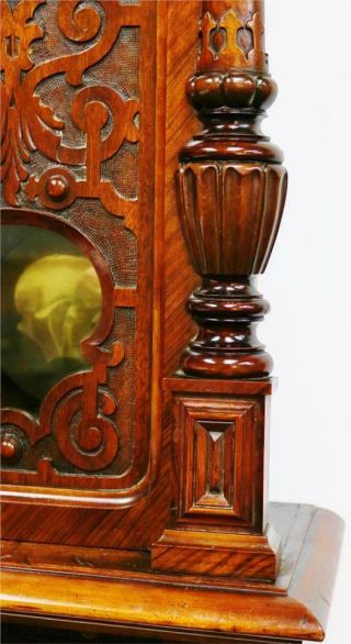 Antique German RMS 8 Day Carved Walnut Vienna Regulator Timepiece Wall Clock 6