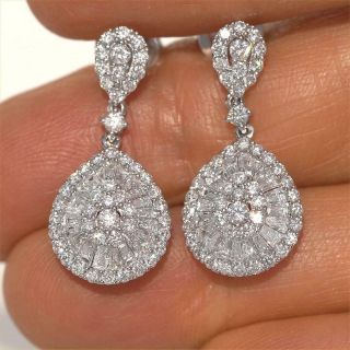 $16,  500 White Diamond Cocktail Earrings 18k Gold 2.  26 ct Certified Natural GEMS 2
