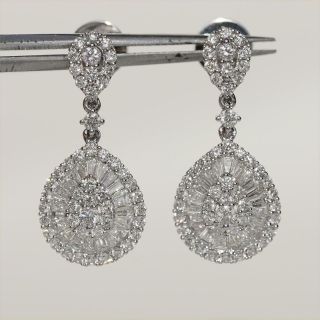 $16,  500 White Diamond Cocktail Earrings 18k Gold 2.  26 ct Certified Natural GEMS 3