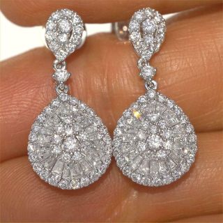 $16,  500 White Diamond Cocktail Earrings 18k Gold 2.  26 ct Certified Natural GEMS 4