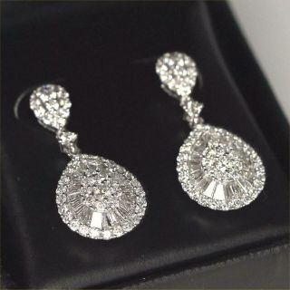 $16,  500 White Diamond Cocktail Earrings 18k Gold 2.  26 ct Certified Natural GEMS 8