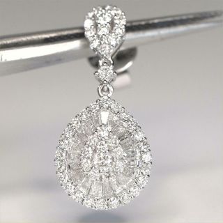 $16,  500 White Diamond Cocktail Earrings 18k Gold 2.  26 ct Certified Natural GEMS 9