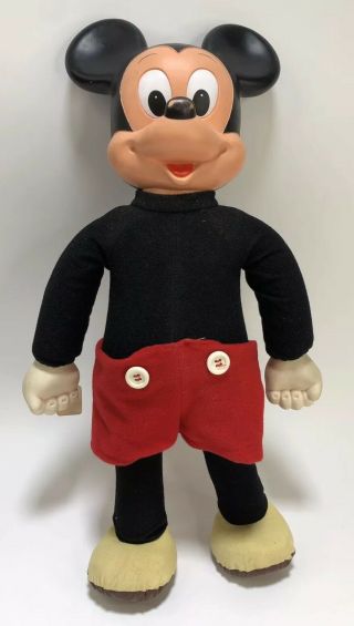 Vintage Walt Disney Production Marching Mickey Mouse Stuffed Doll Plush Hasbro