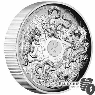 2016 $1 Chinese Ancient Mythical Creatures 1oz Silver Proof High Relief Coin