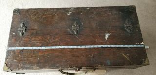 Old Antique Wooden Tool Box Carpenter Wood Chest Primitive Vintage
