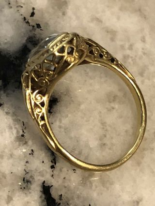 Vintage Victorian 14k Gold Aqua Marine Ring