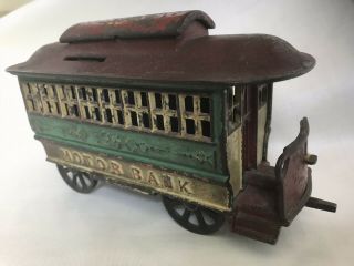 Antique Cast Iron Mechanical Bank – Alfred C.  Rex 1889 – “Motor Bank” 2