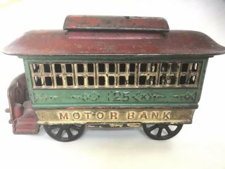 Antique Cast Iron Mechanical Bank – Alfred C.  Rex 1889 – “Motor Bank” 4