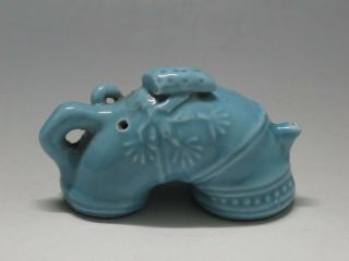Chinese Blue Glaze Porcelain Carving Bamboo Plum Flower Water Drop Painting Tool
