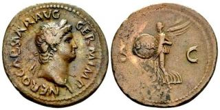 Nero.  Stunning As Circa Ad 65.  Ancient Roman Bronze Coin.