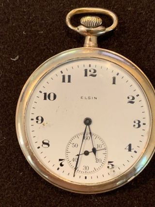 Antique 1919 Elgin 12s 7 Jewel Grade 303 Pocket Watch Runs