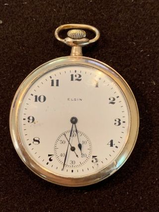 Antique 1919 Elgin 12s 7 Jewel Grade 303 Pocket Watch Runs 3