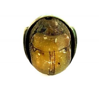 Very rare Ancient royal Ring Egyptian Copper Egypt Antique Hieroglyphic scarab 4