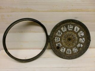 Seth Thomas Mantle Clock Dial With Brass Bezel Replacement Part 5 3/4 " Dia.  Bl11
