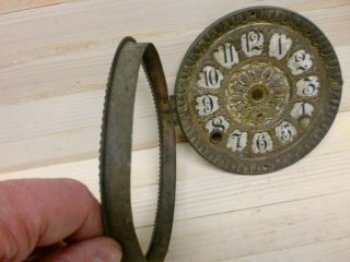 Seth Thomas Mantle Clock Dial with Brass Bezel replacement part 5 3/4 