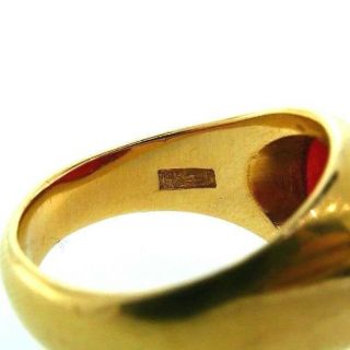 TIFFANY & CO.  14k Yellow Gold & Carnelian Signet Ring Unisex Antique & Rare 4