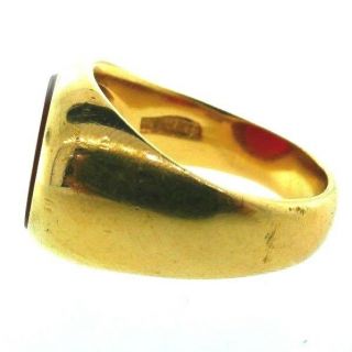 TIFFANY & CO.  14k Yellow Gold & Carnelian Signet Ring Unisex Antique & Rare 6