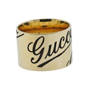 Gucci 18k Gold Wide Band Ring $2360 3